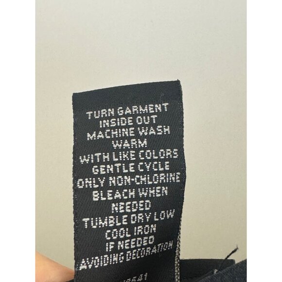 Lane Bryant Beaded V-Neck Shiny Black Long Top Blouse Size 22 3X Plus Shirt - Picture 5 of 6